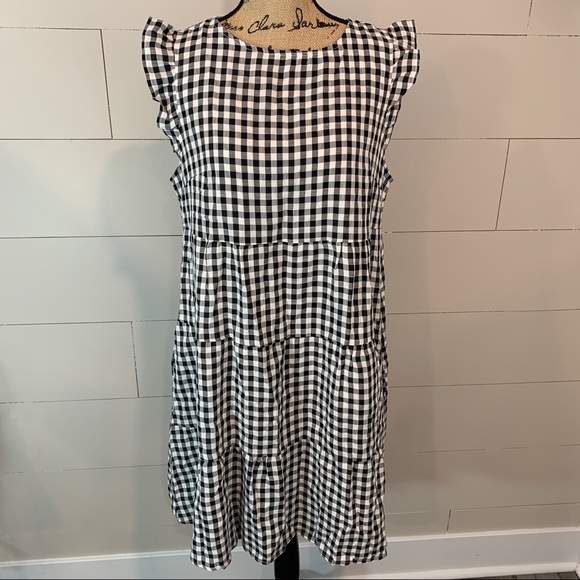 Kirundo NWT Ruffled Sleeve 3 Tiered Baby Doll Mini Dress W/Pockets - Large - Picture 1 of 11
